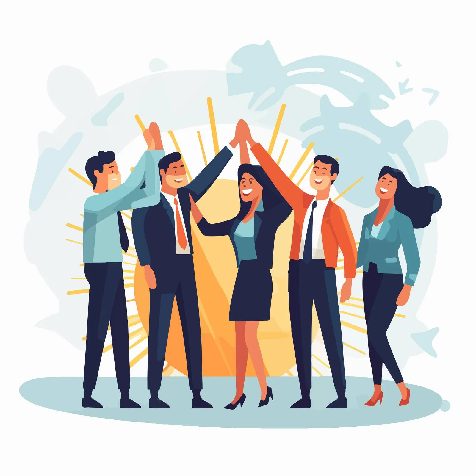 Corporate Team Celebrates Achievements in Office — free download from Dotvec