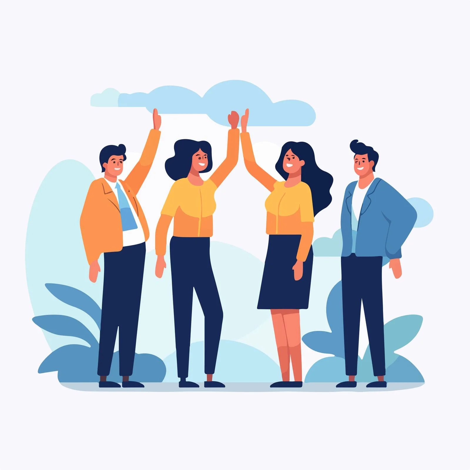 Joyful office team celebrating success together — free download from Dotvec