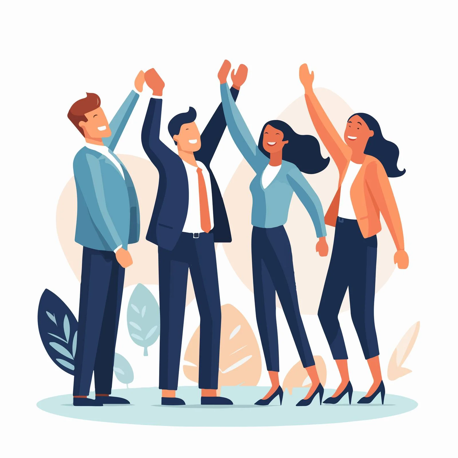 Joyful colleagues celebrating with high fives — free download from Dotvec