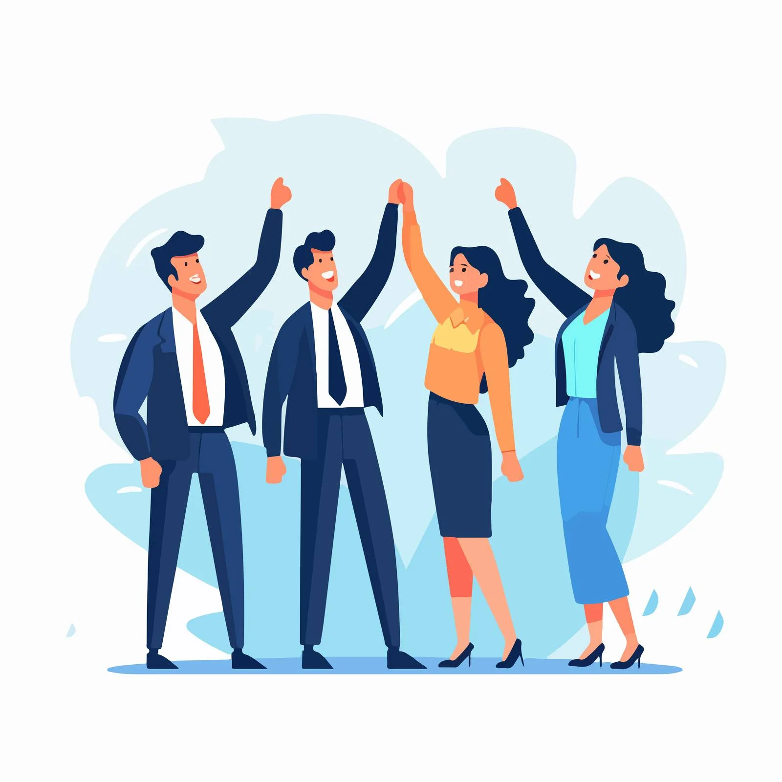 Joyful colleagues celebrating with high-five gesture — free download from Dotvec