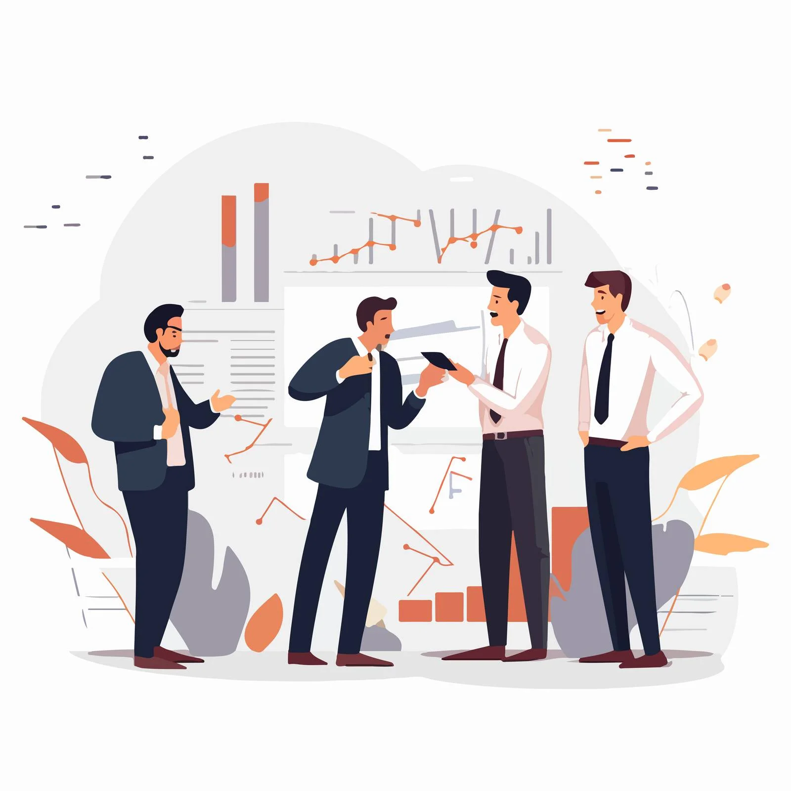 Business analysts reviewing financial data chart — free download from Dotvec