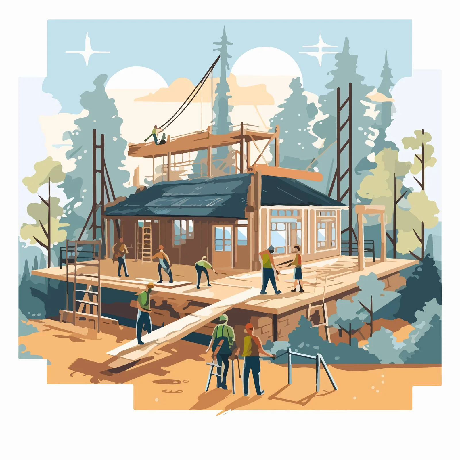 Skilled Construction Team Building Residential Property — free download from Dotvec