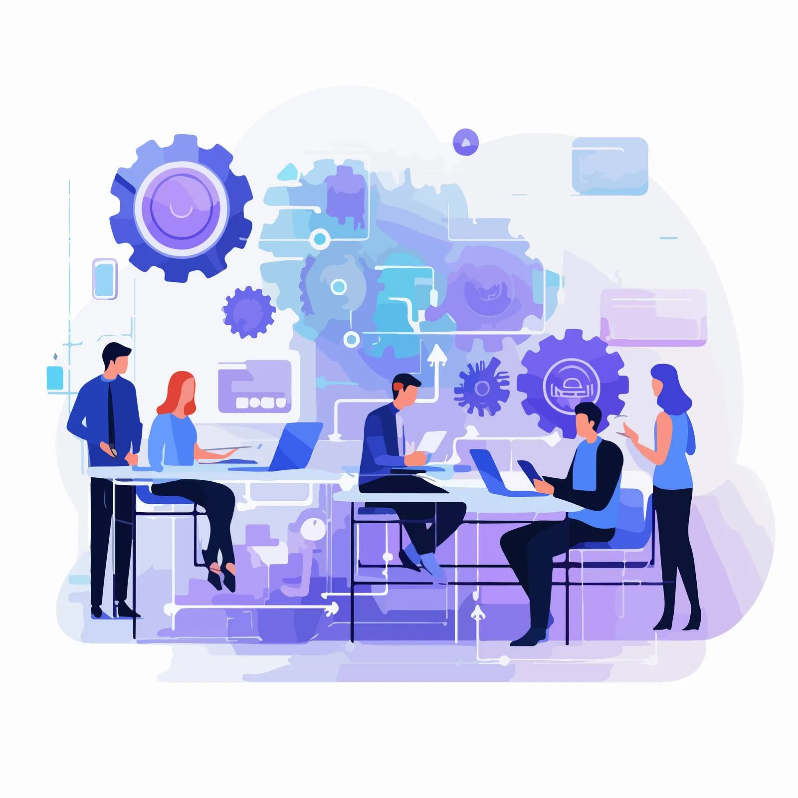 Collaborative Efforts in Futuristic Tech Environment — free download from Dotvec