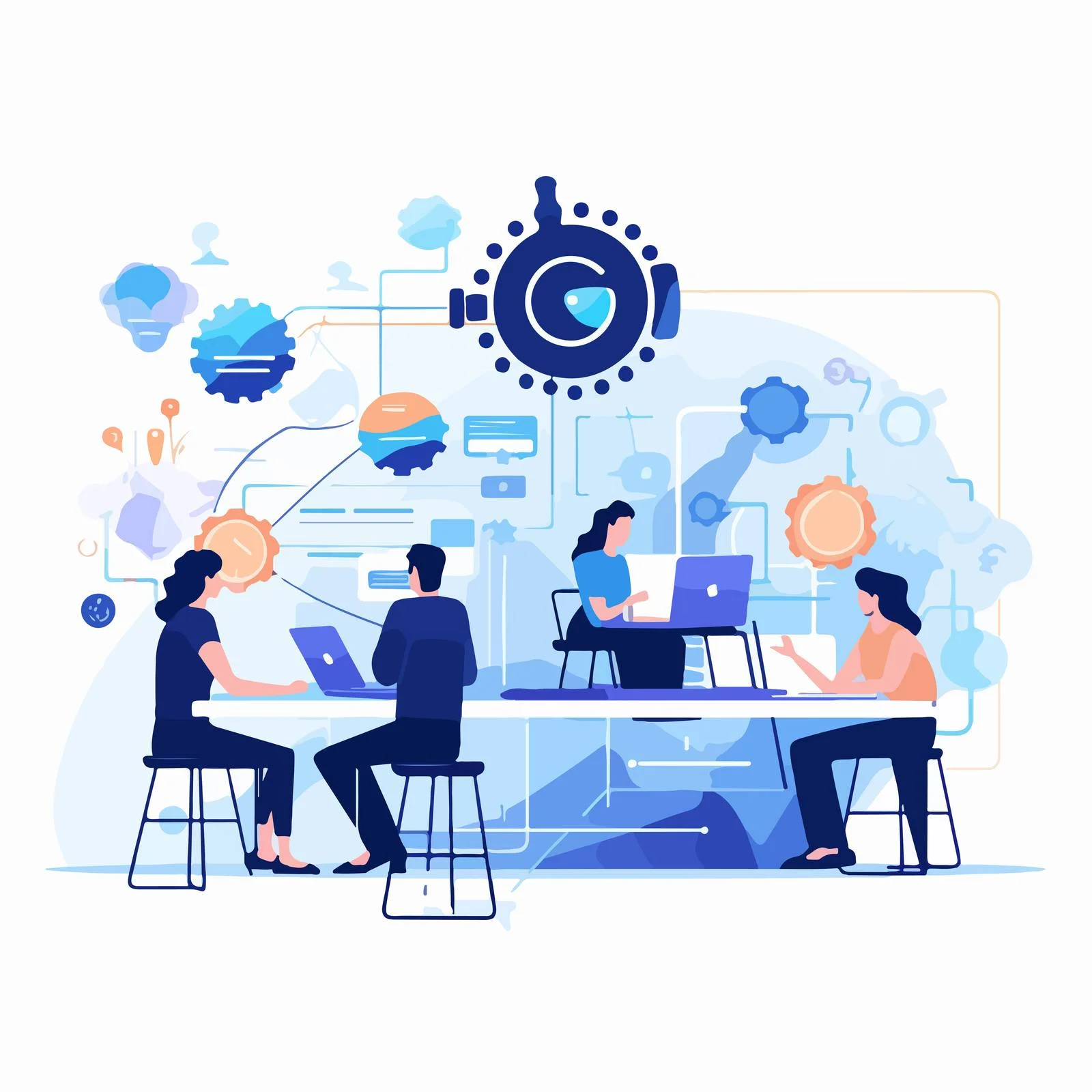 Collaborative efforts in innovative tech environment — free download from Dotvec