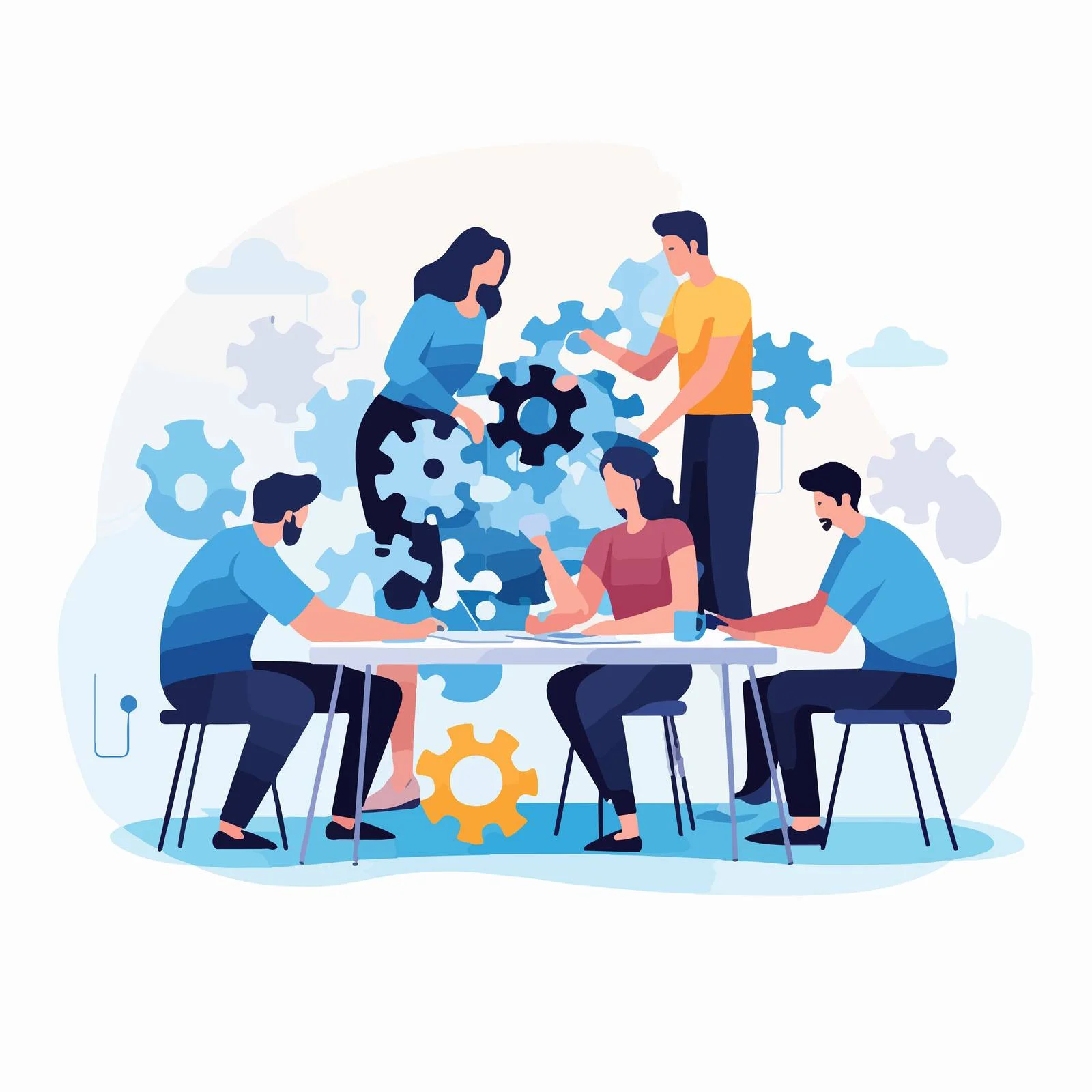 Collaboration in Action: Teamwork Success — free download from Dotvec