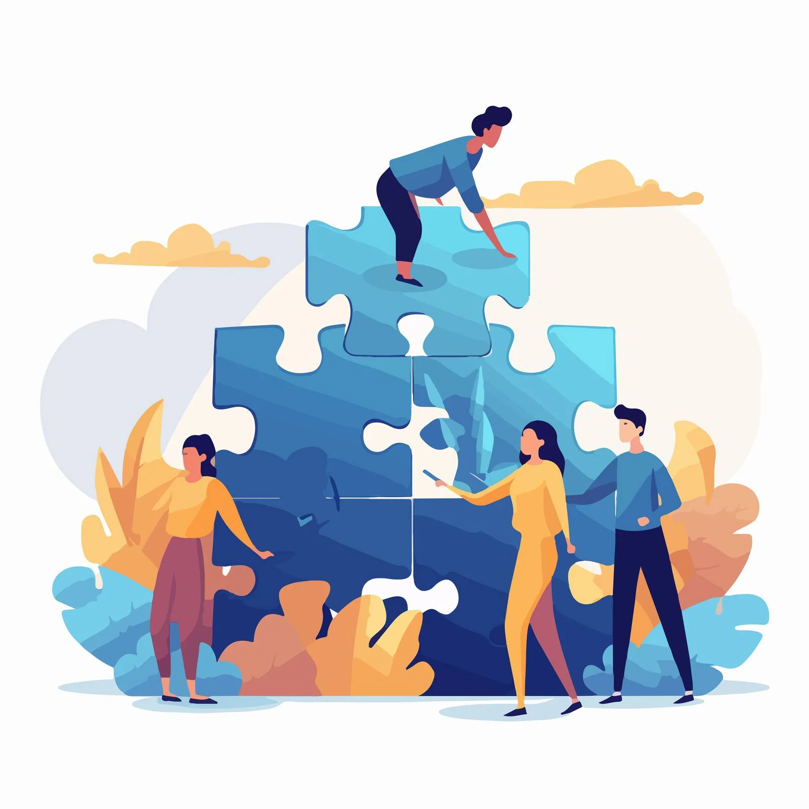 Collaborative Business Team Partnerships Conceptual Visualization — free download from Dotvec