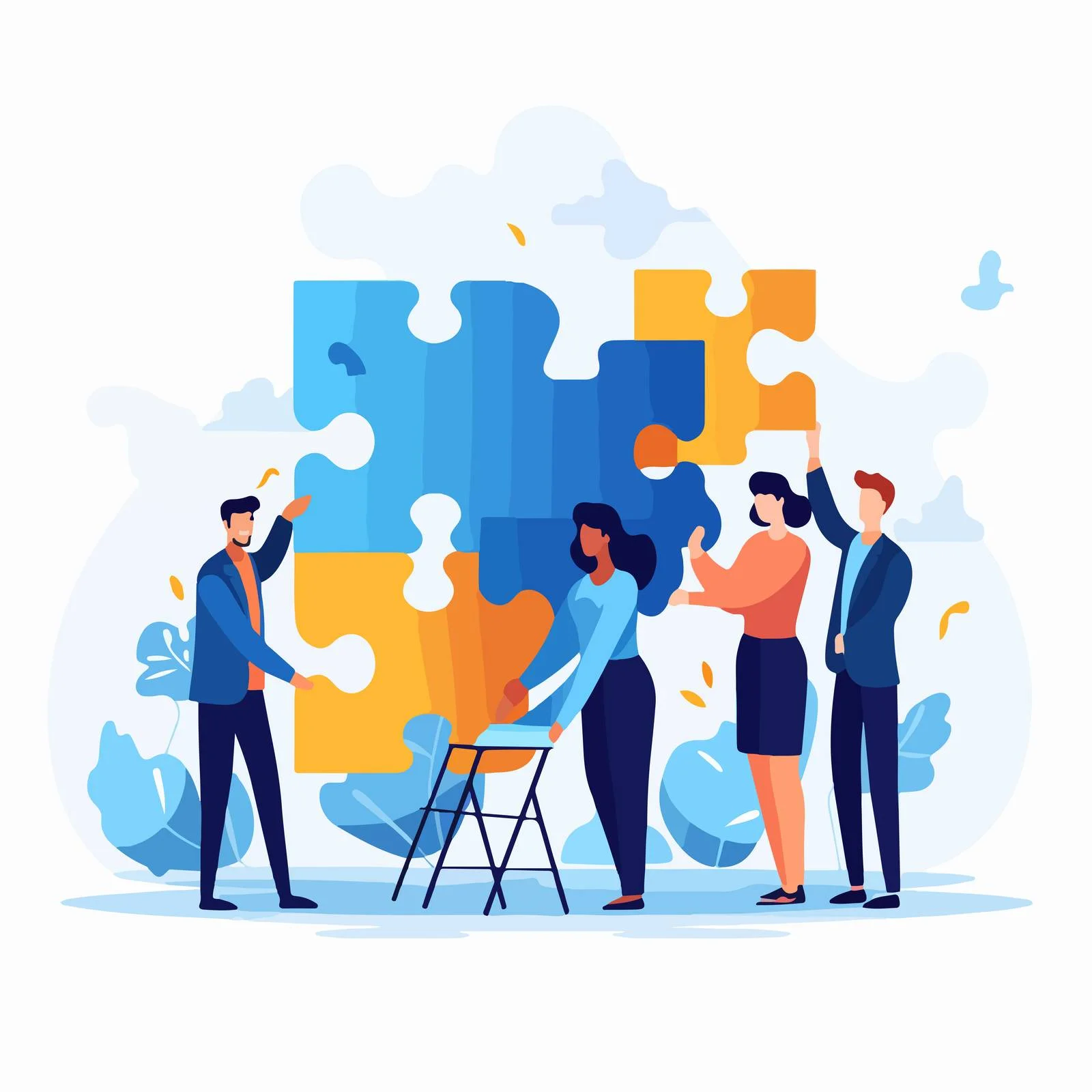 Collaboration in Business: Team Partners Concept — free download from Dotvec