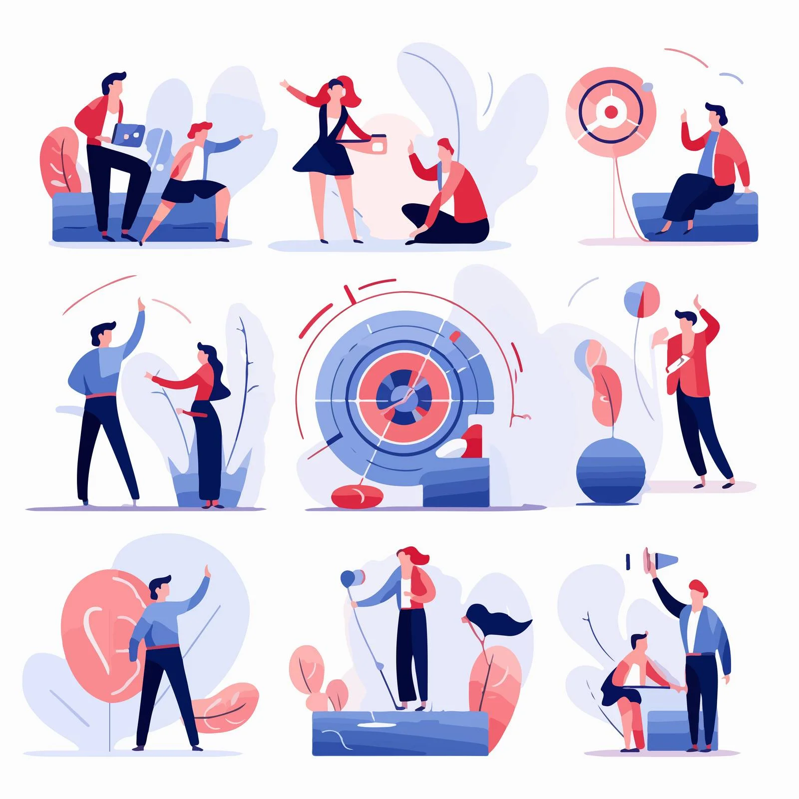 Collaborative goals illustration with arrows concept — free download from Dotvec