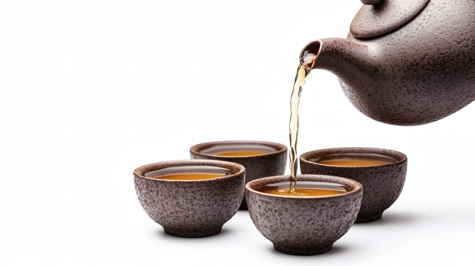 Elegant Teapot Pouring Tea Into Cups — free download from Dotvec