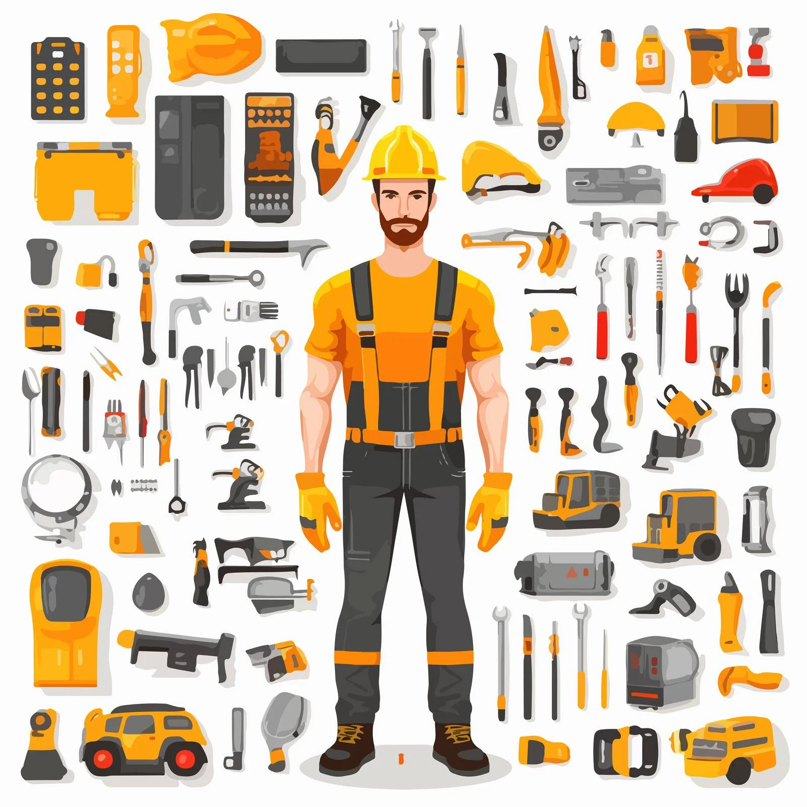 Customizable flat male character creation kit — free download from Dotvec