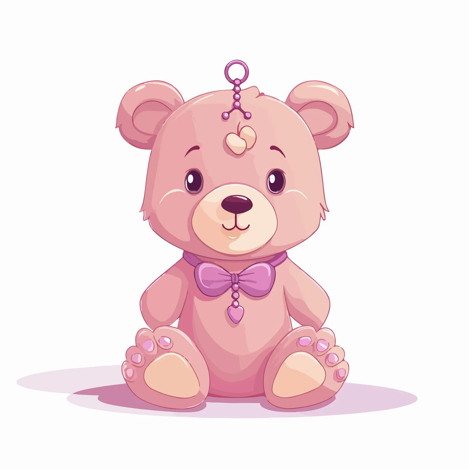 Adorable Pink Teddy Bear Vector Graphic — free download from Dotvec