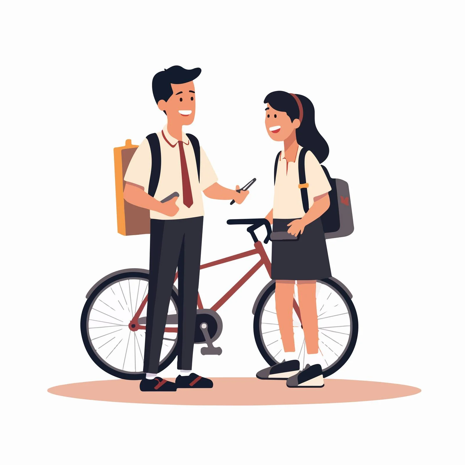 Schoolboy in uniform meeting a friend — free download from Dotvec