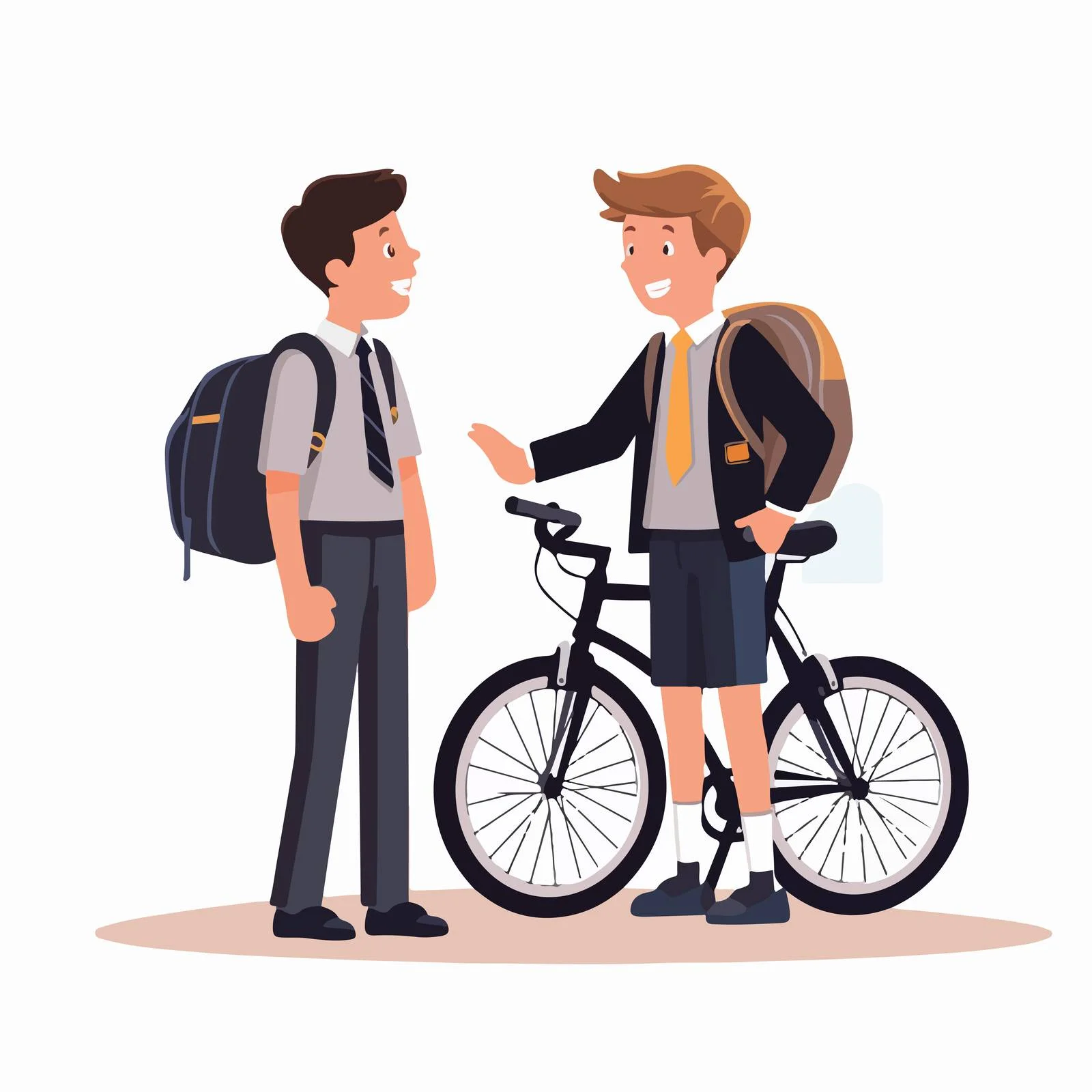 Student in school uniform greets friend — free download from Dotvec