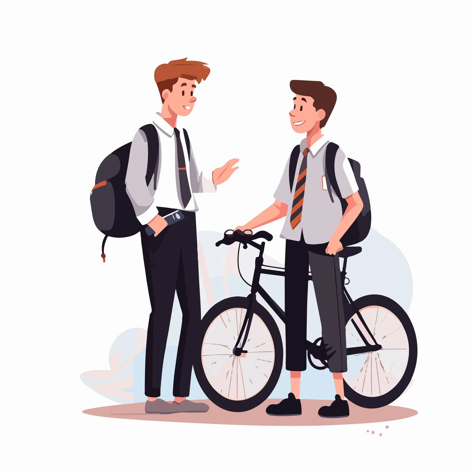 Schoolboy in uniform meeting friend outdoors — free download from Dotvec