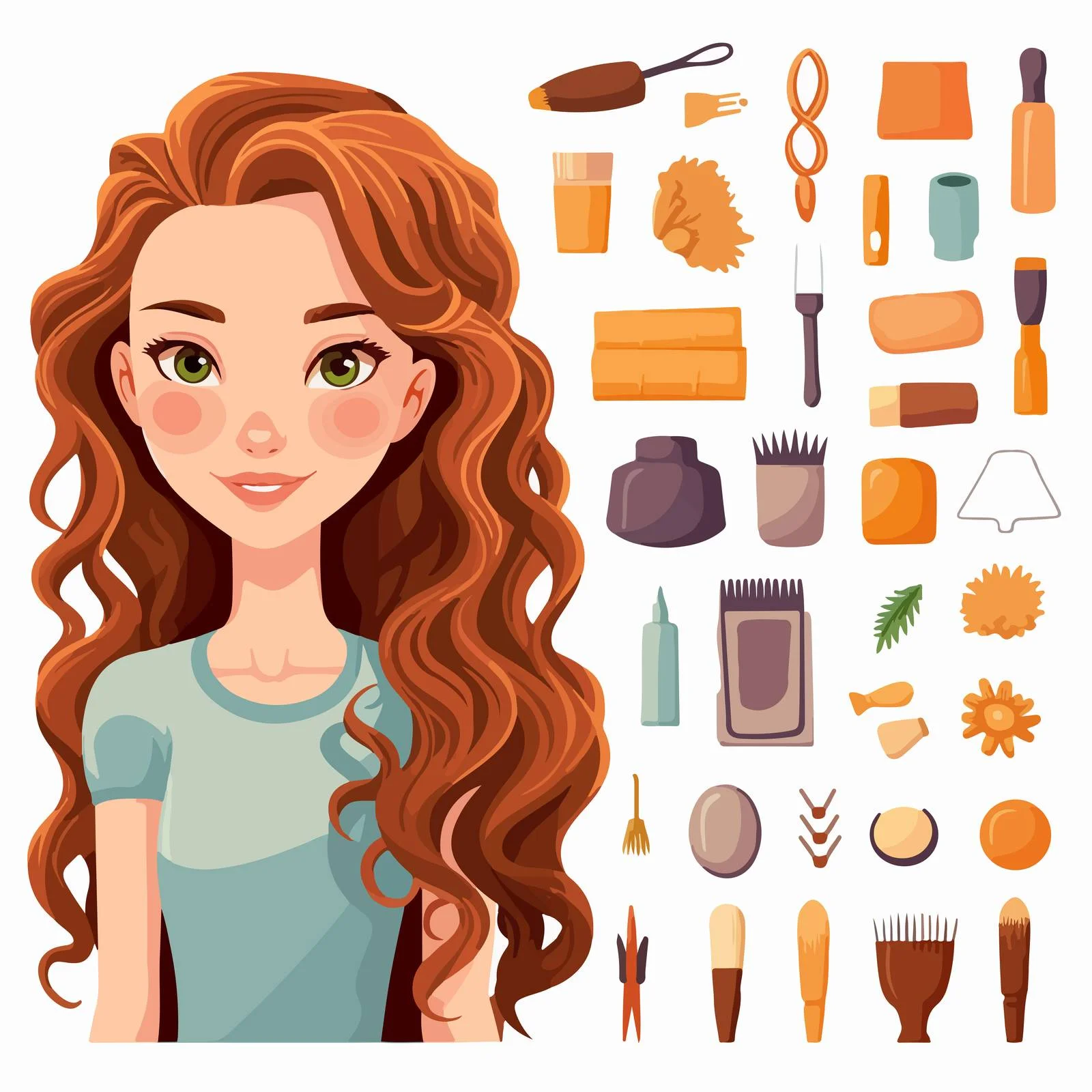 Teen girl constructor animation kit for design — free download from Dotvec