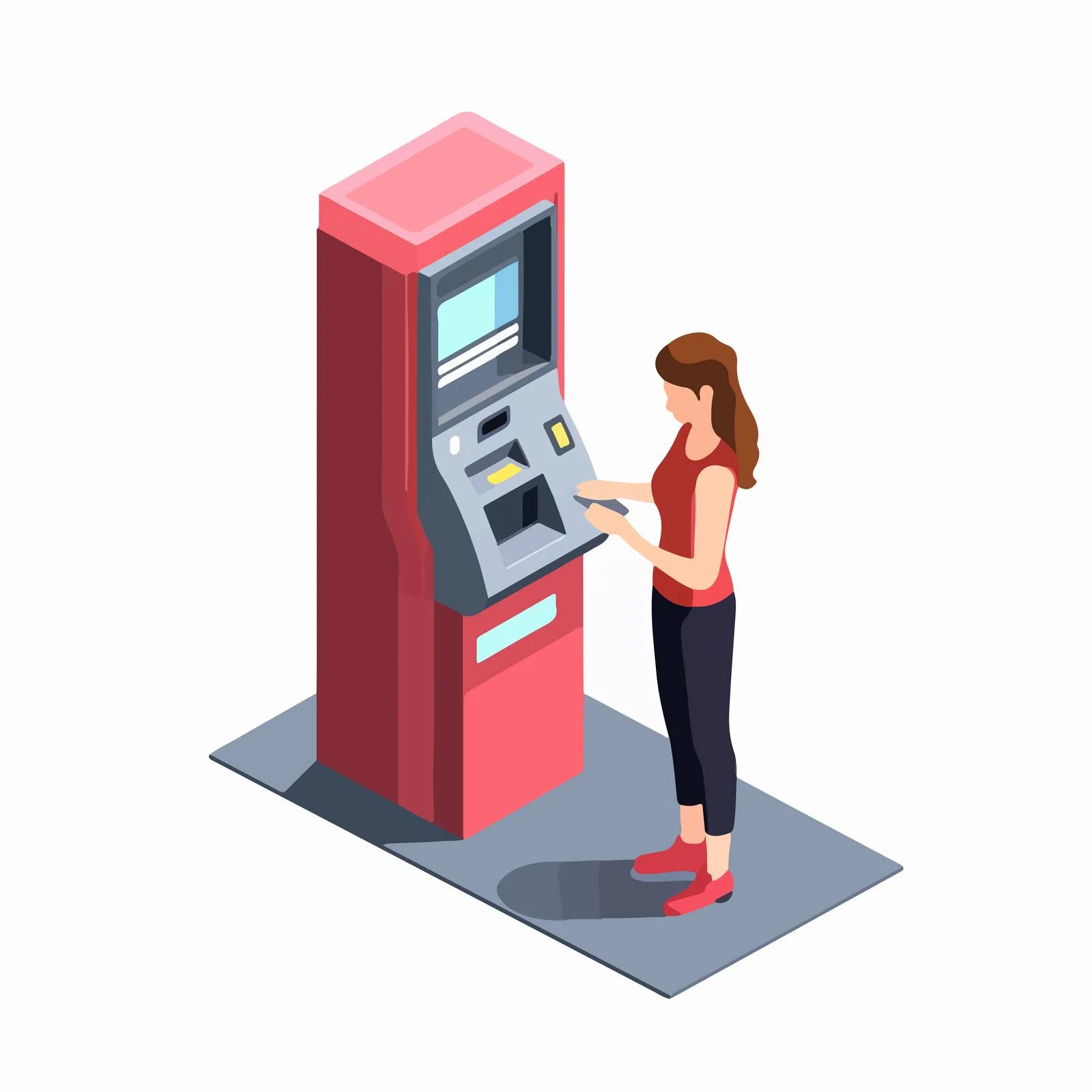 Young woman making ATM transaction illustration — free download from Dotvec