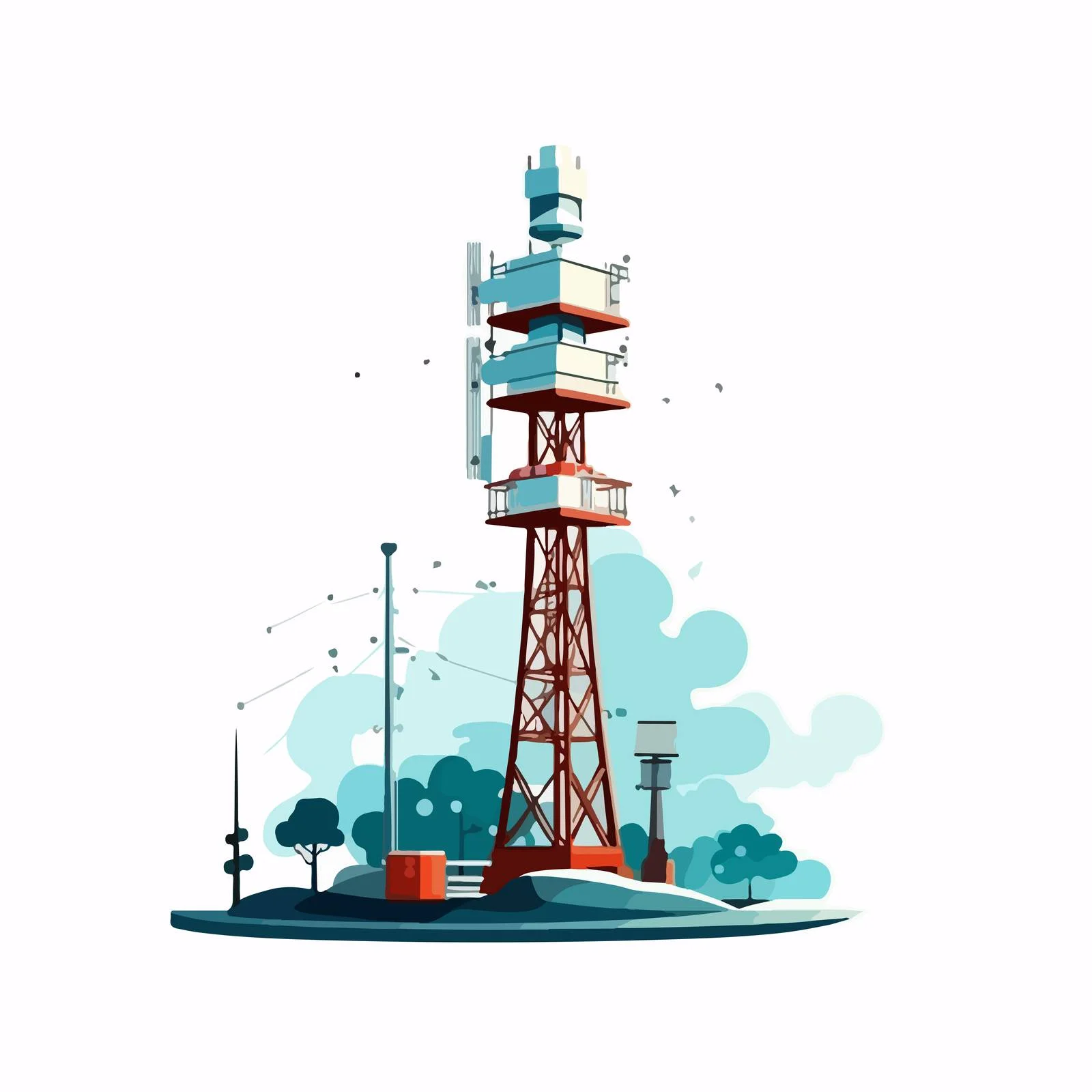 Modern 5G Tower with Radar Antenna – free radar image from Dotvec