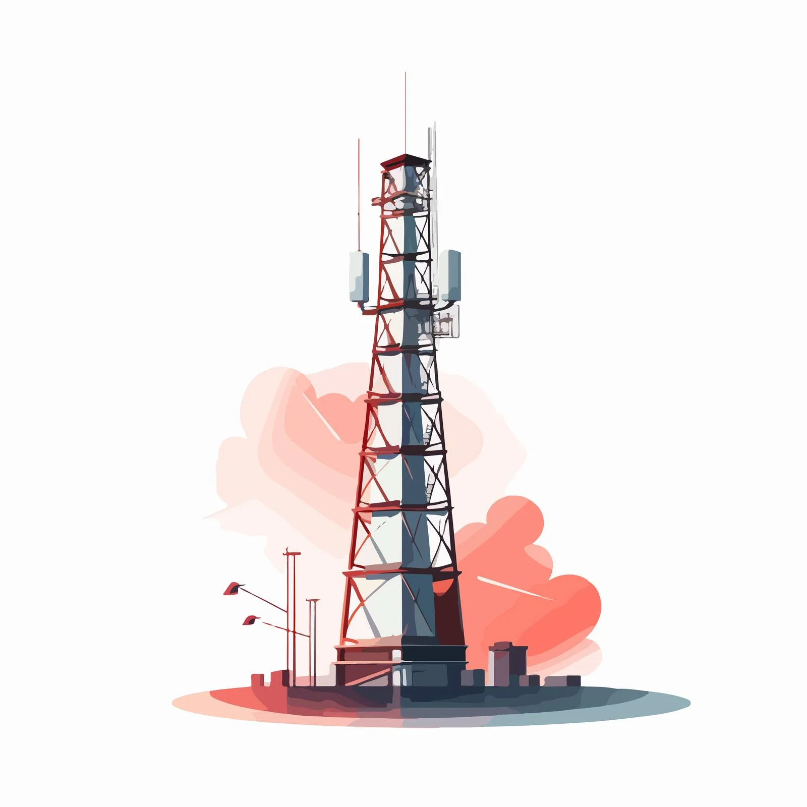 Advanced 5G Communication Tower with Radar Antenna — free download from Dotvec