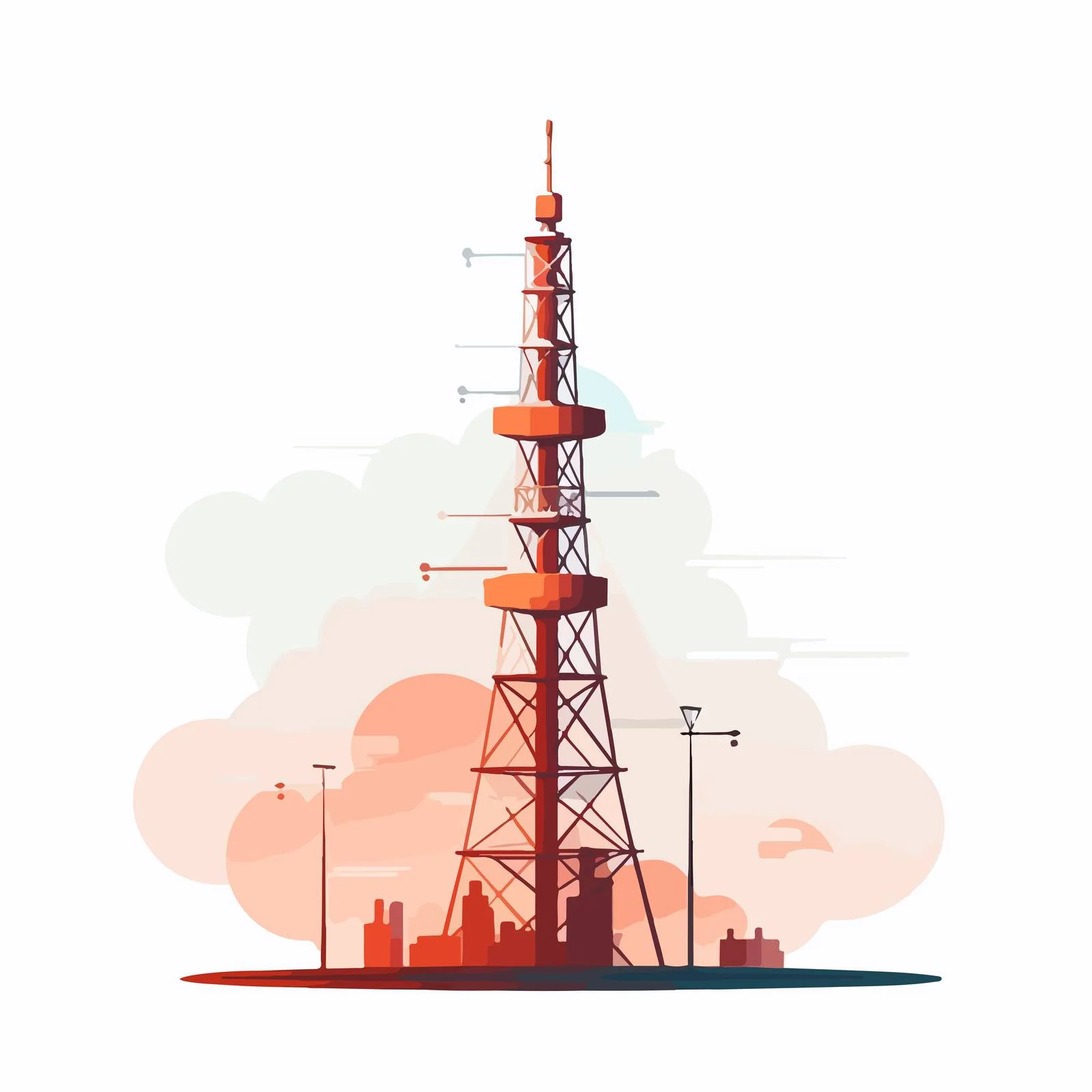 Broadcasting radio mast in Telecommunication tower — free download from Dotvec