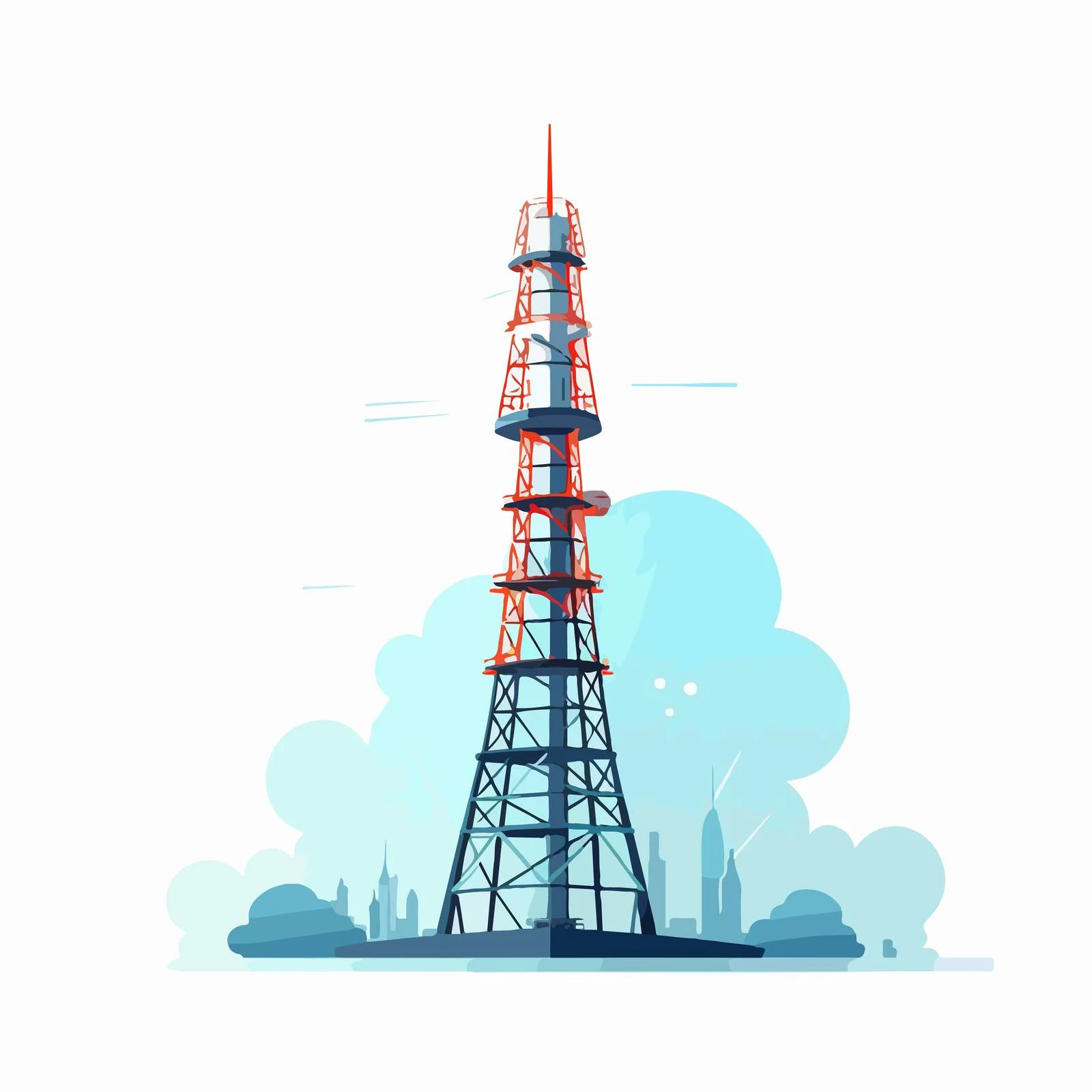 Communications Tower: Radio Mast Broadcasting Signal — free download from Dotvec