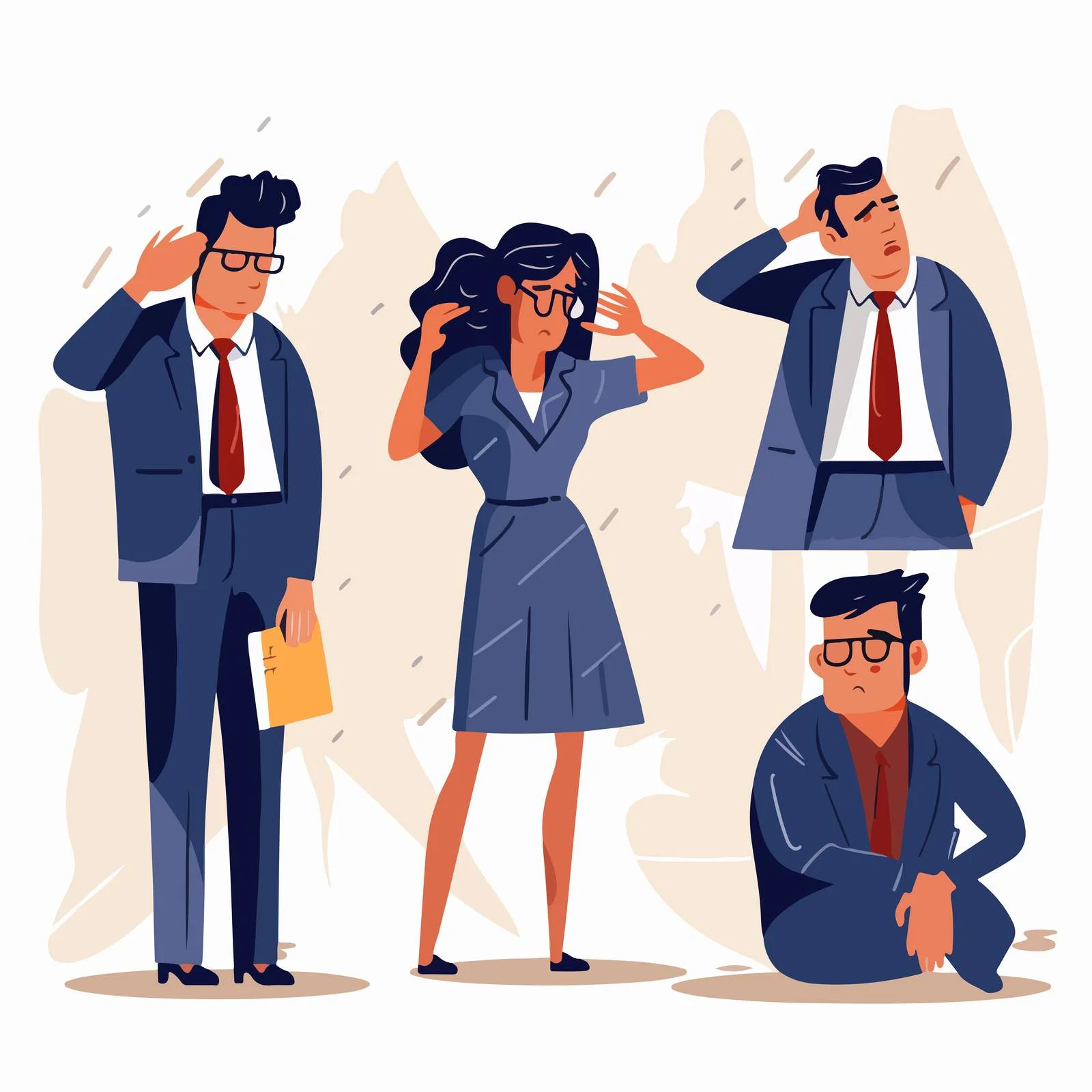 Stressed discontented corporate individuals discussing issues — free download from Dotvec