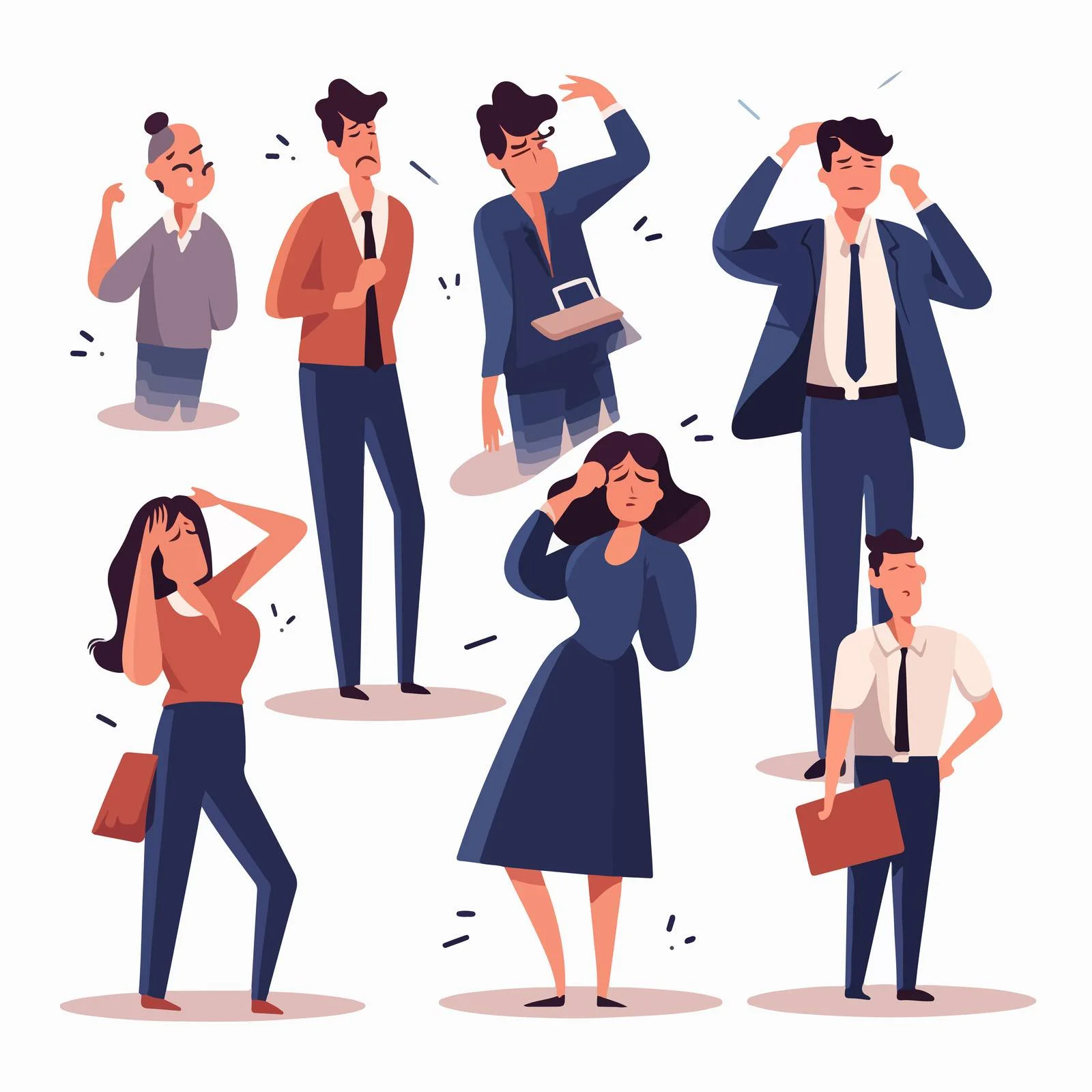 Stressed employees in dissatisfied corporate meeting — free download from Dotvec