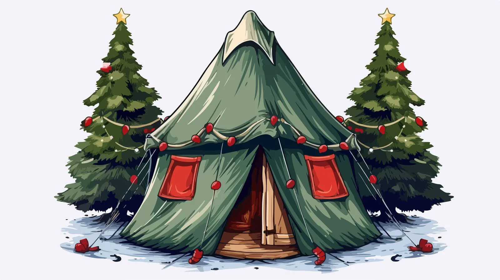 Christmas Camping Scene — free download from Dotvec