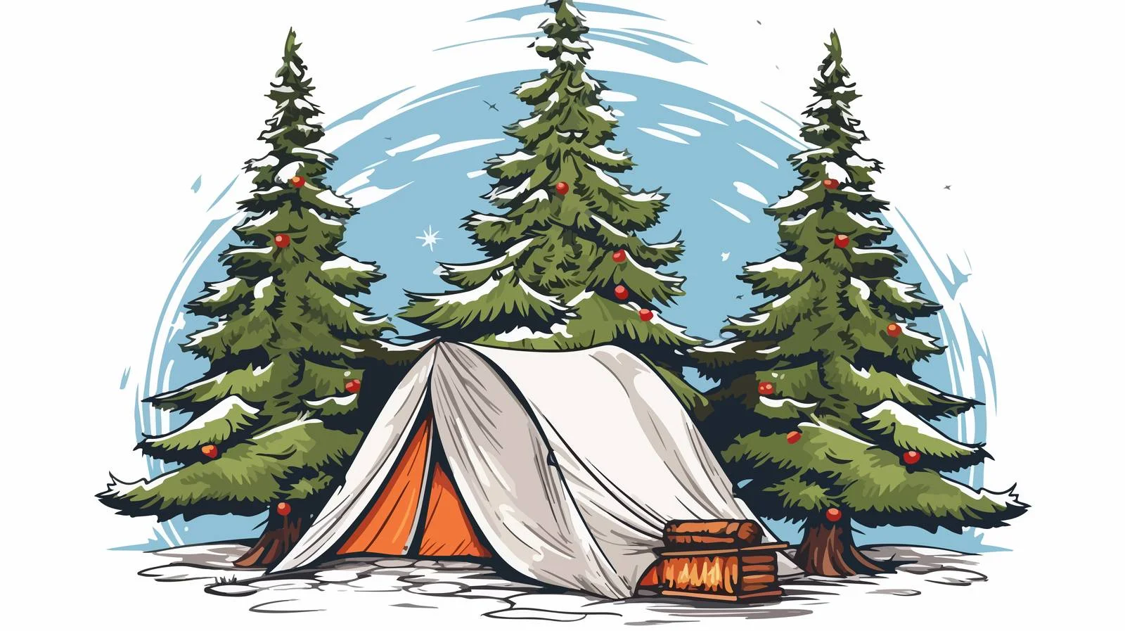 Cozy Christmas Camping Scene — free download from Dotvec