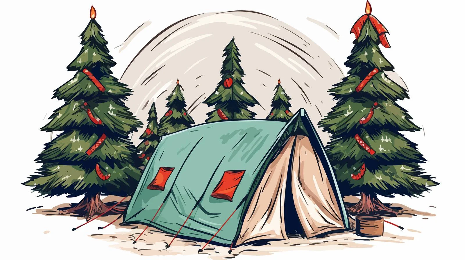 Christmas Camping Scene — free download from Dotvec