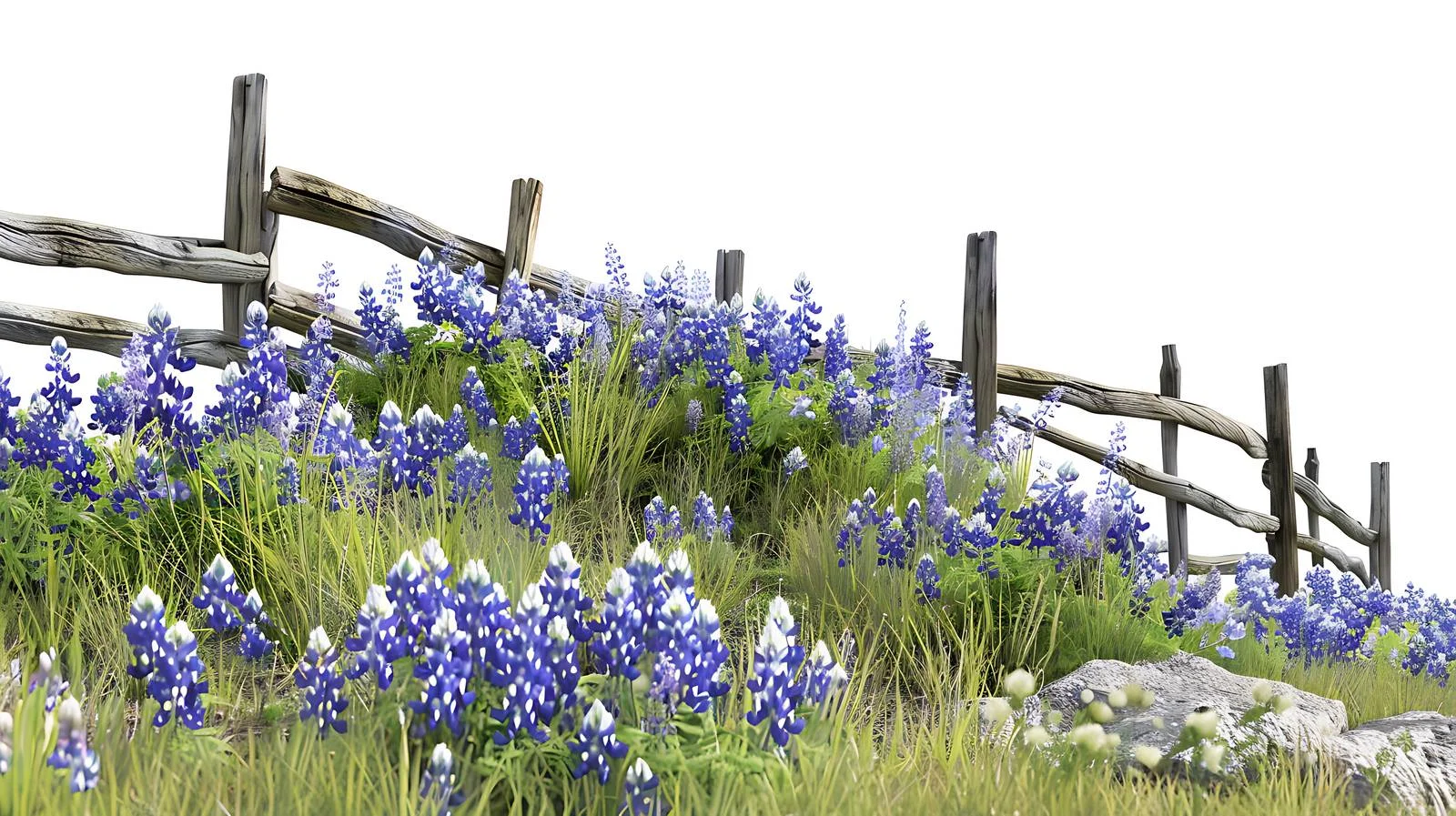 Tranquil Texas Bluebonnets and Ranch Fence — free download from Dotvec