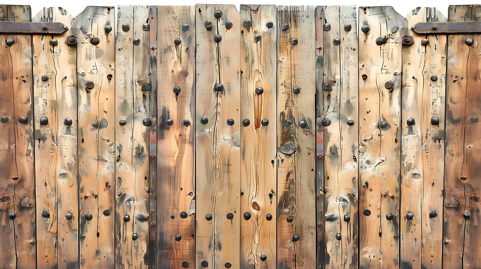 Detailed Wooden Gate Texture on White — free download from Dotvec