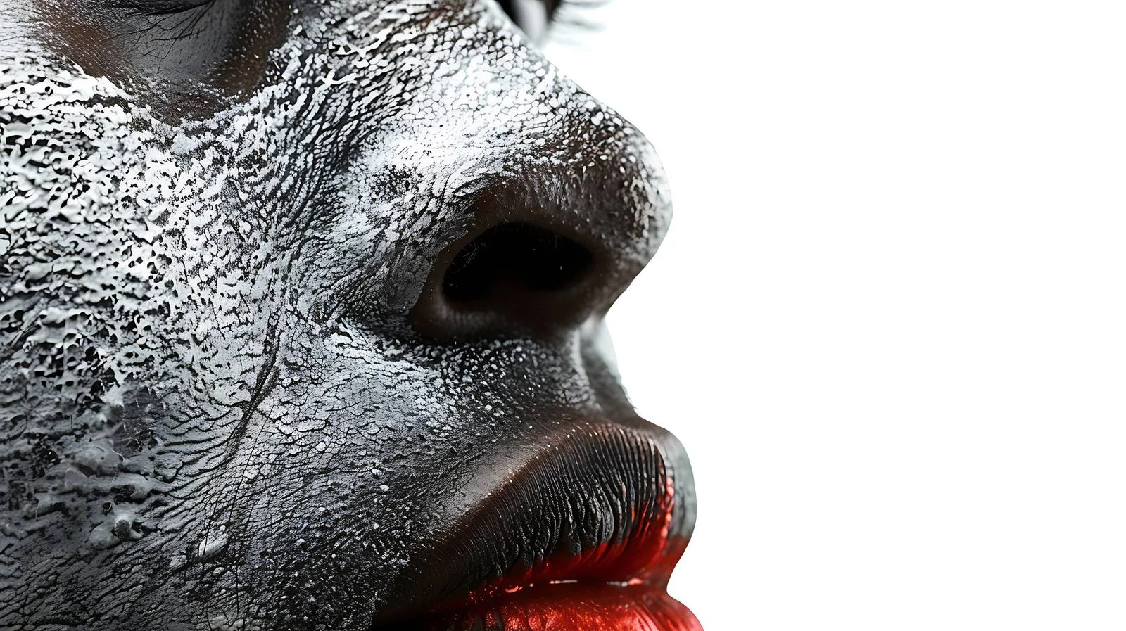 Detailed Human Face Close-Up on White Background — free download from Dotvec