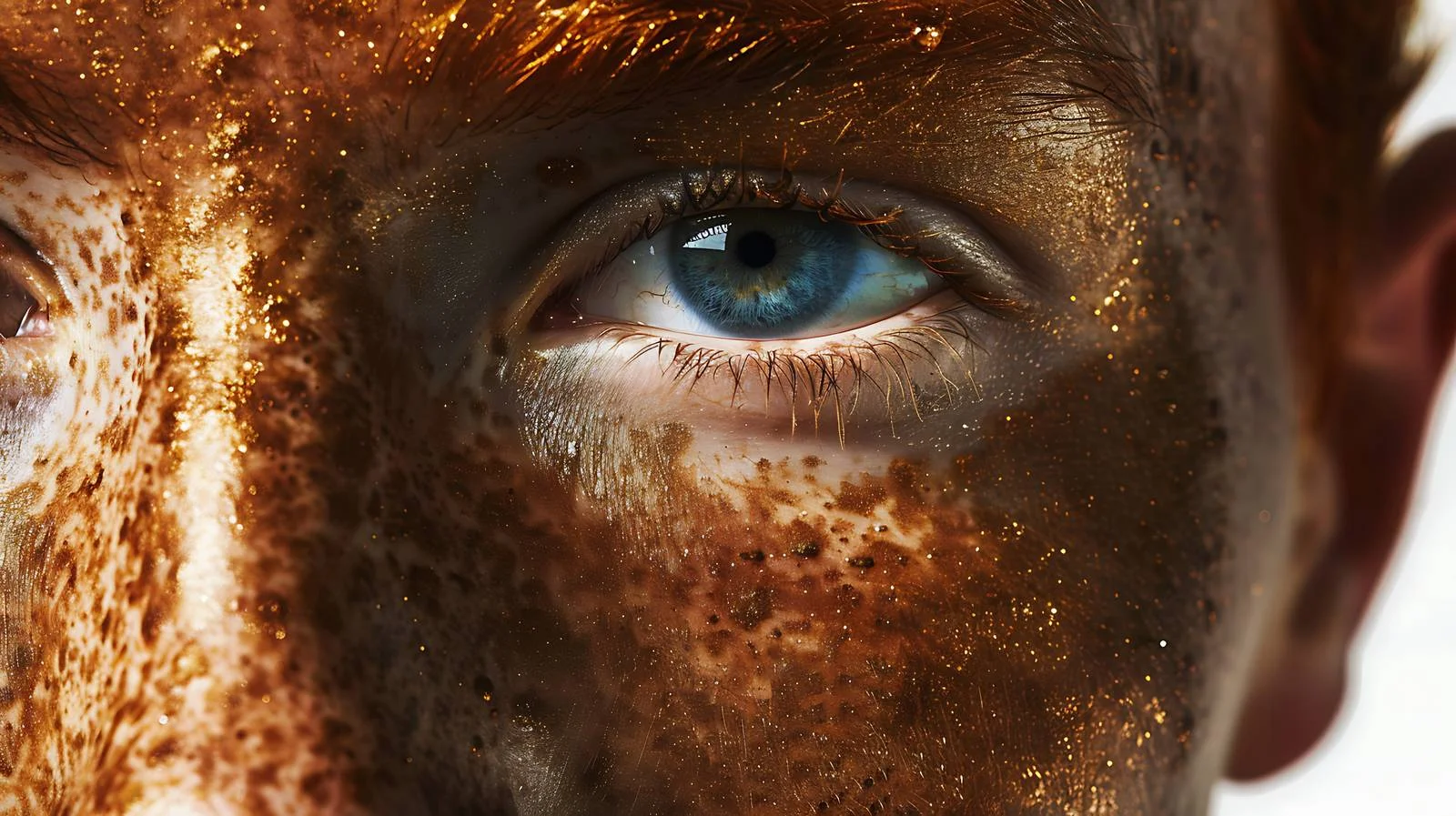 Detailed Human Face Close-Up on White — free download from Dotvec