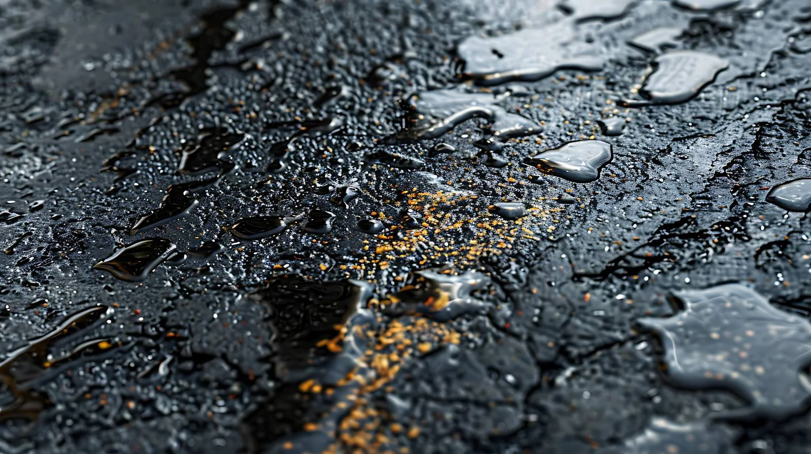 Oil Stain Texture on Wet Asphalt Road — free download from Dotvec