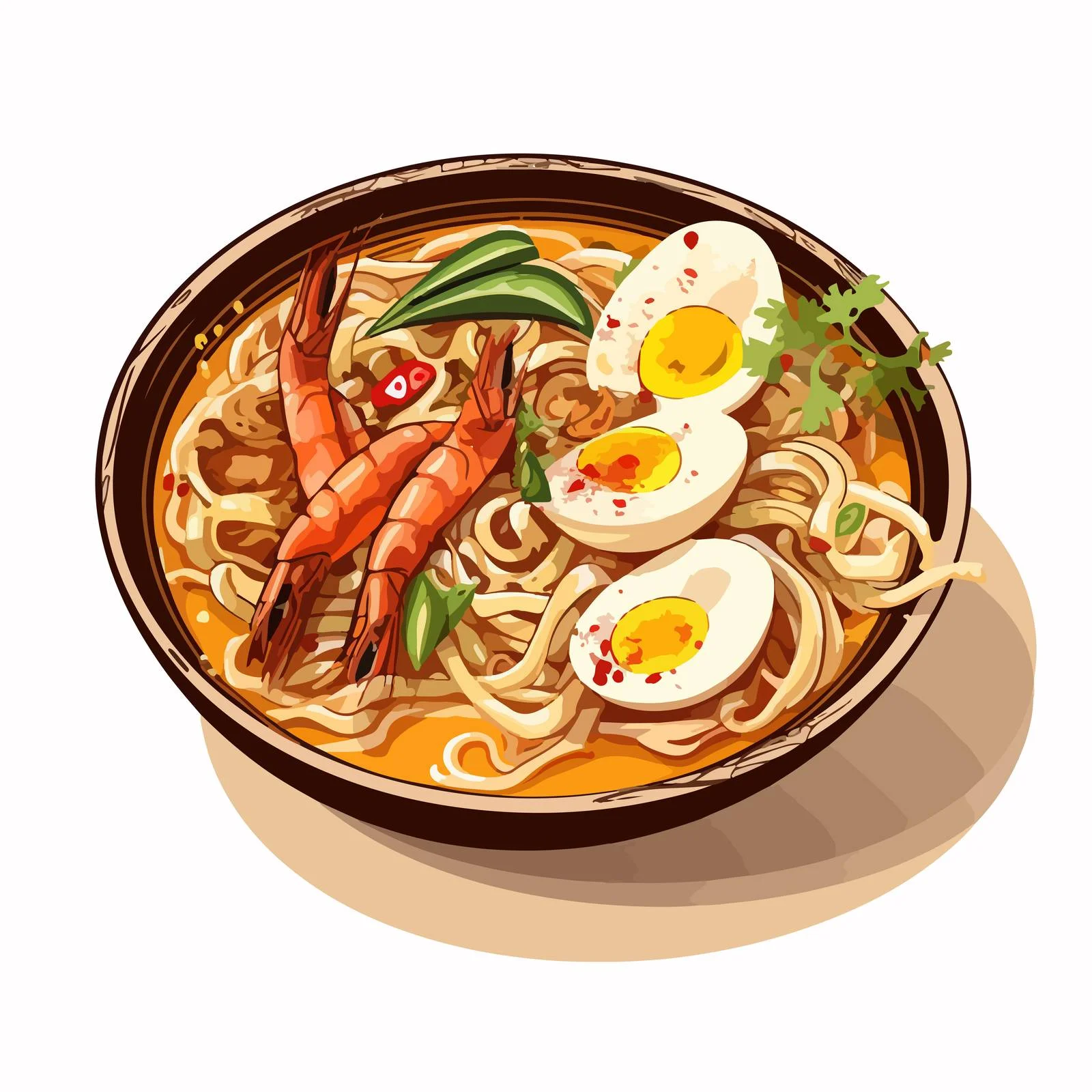 Authentic Thai Stir-Fried Noodles Sketch — free download from Dotvec