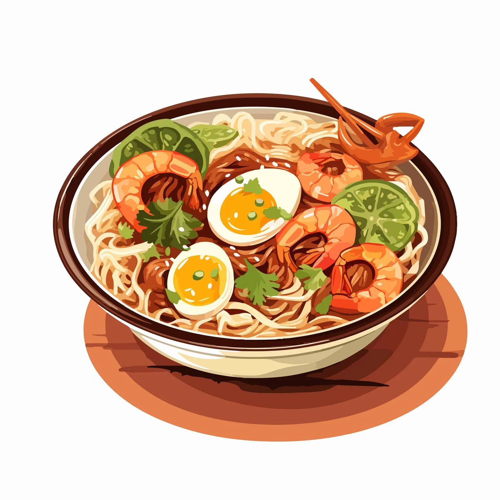 Authentic Thai Style Noodles Sketch Illustration — free download from Dotvec