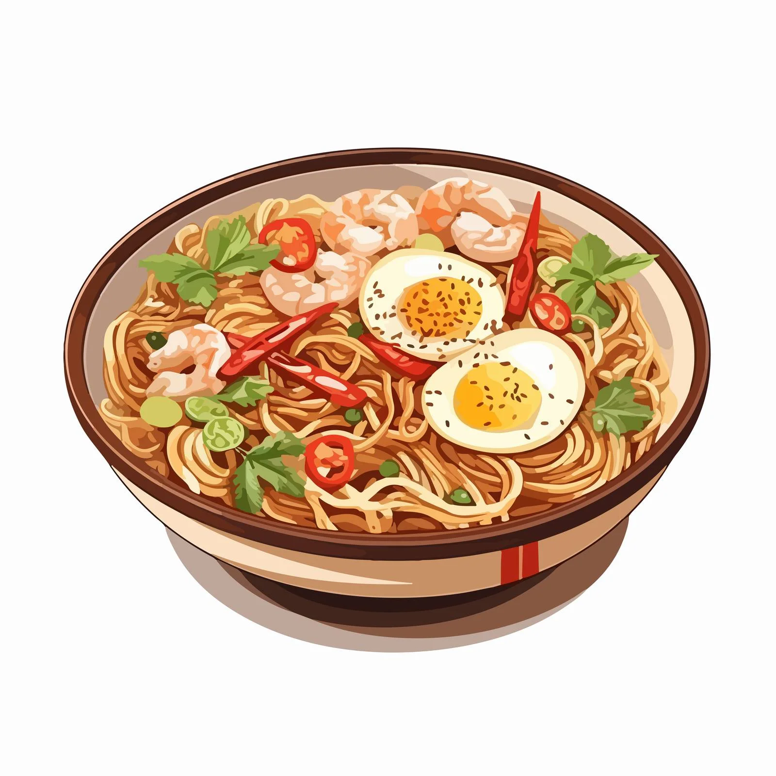 Authentic Thai Fried Noodles Vector Drawing — free download from Dotvec