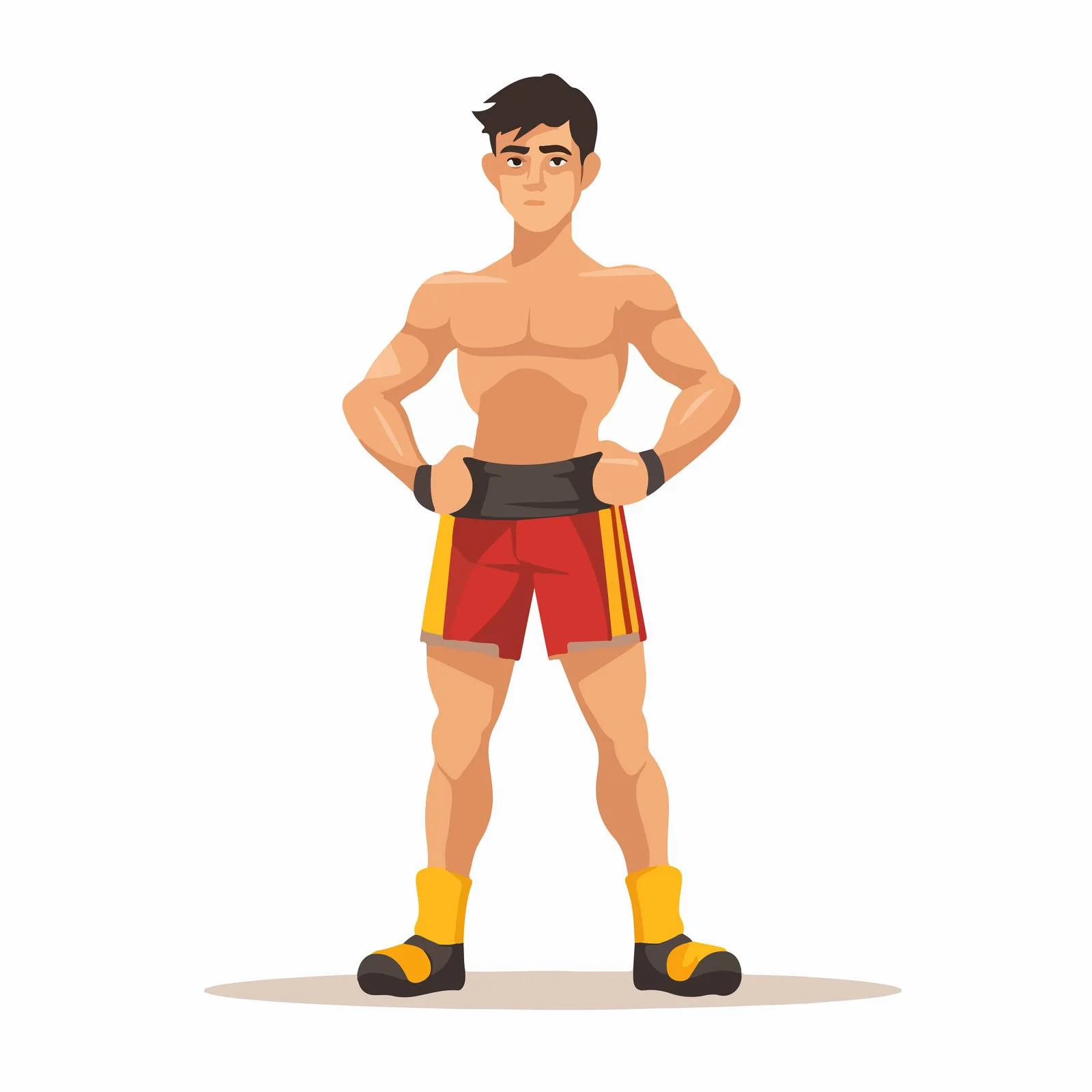 Muay Thai fighter poised for intense battle — free download from Dotvec
