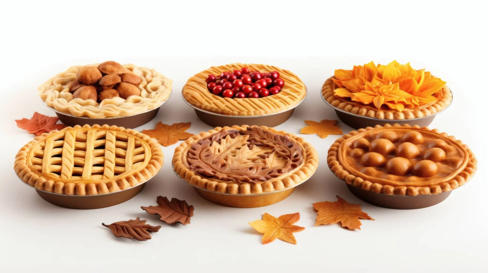 Elegant Autumn Pies on White Background — free download from Dotvec