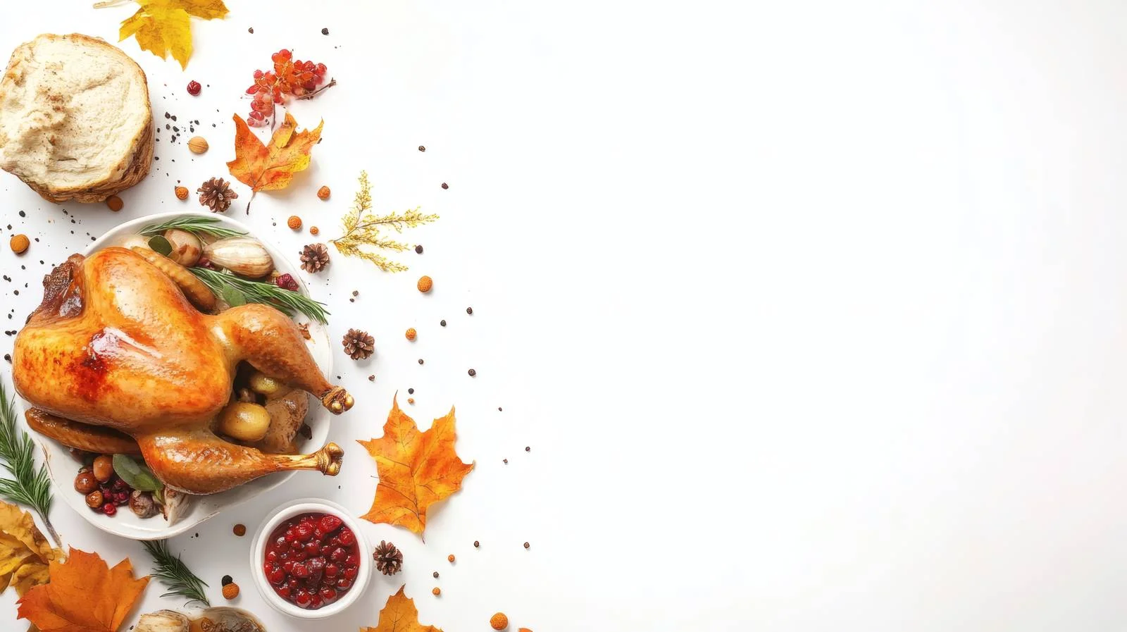 Elegant Thanksgiving Dinner Setting on White Background — free download from Dotvec