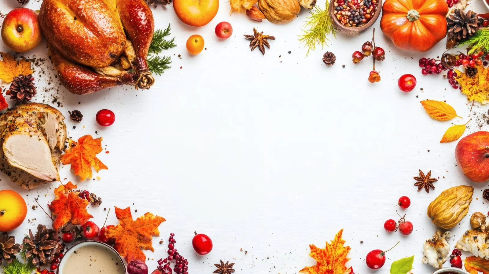 Elegant Thanksgiving Dinner Setting on White Background — free download from Dotvec