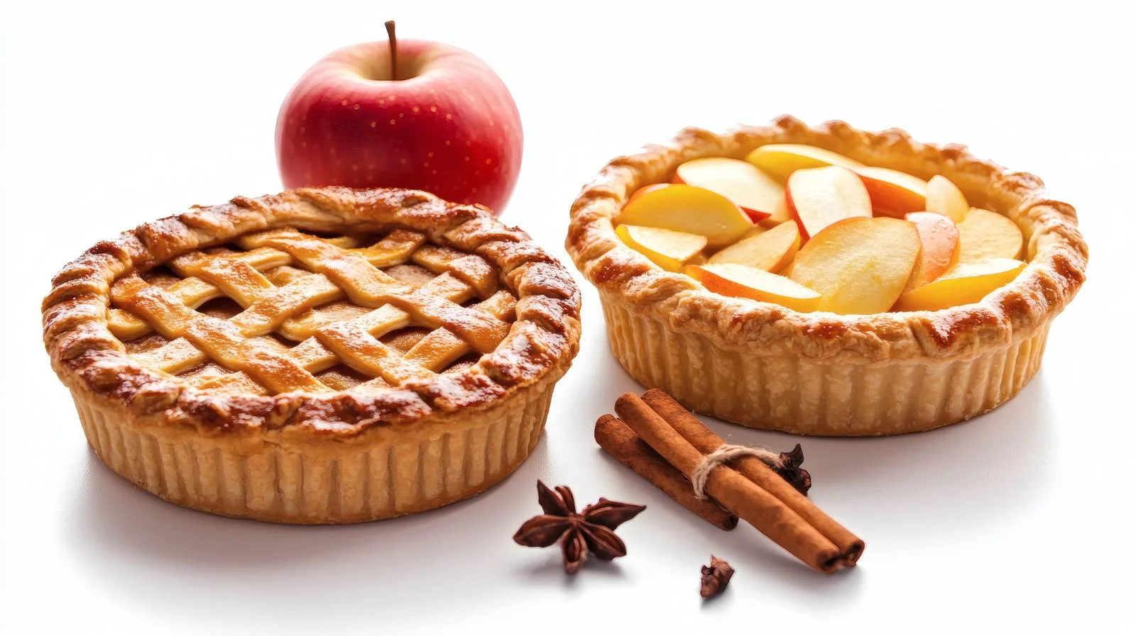 Festive Pumpkin Apple Pies on White — free download from Dotvec