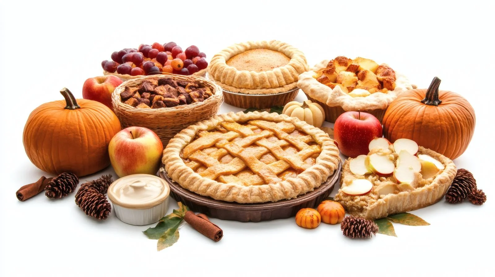 Assorted Thanksgiving Pies with Pumpkin and Apple — free download from Dotvec
