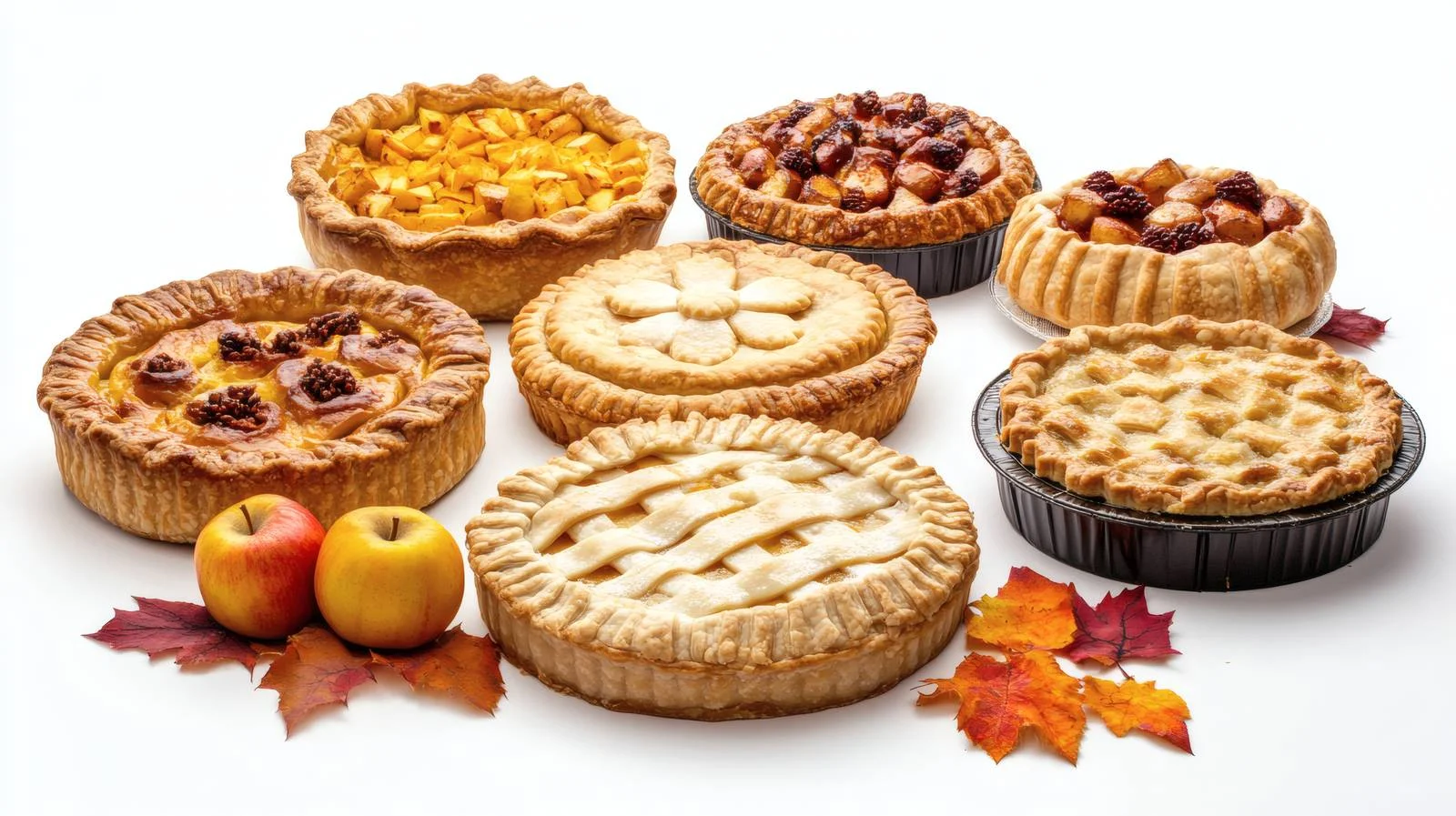 Assorted Thanksgiving Pies with Pumpkin and Apple — free download from Dotvec