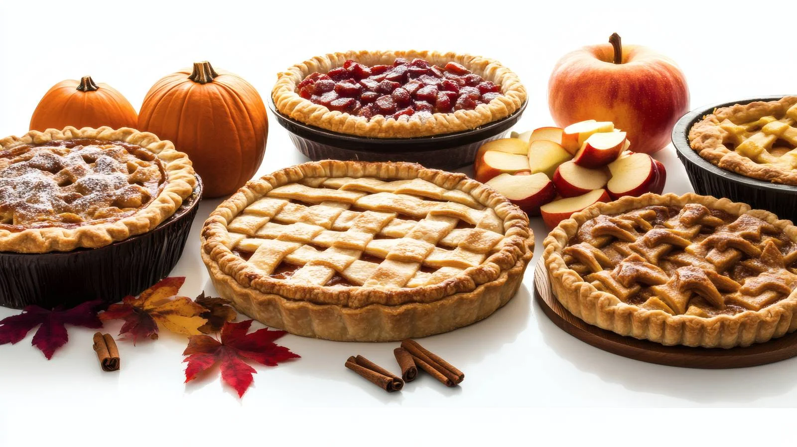Assorted Thanksgiving Pies with Pumpkin and Apple — free download from Dotvec