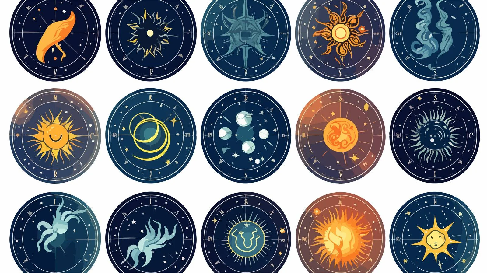 Zodiacal Constellations Positions — free download from Dotvec