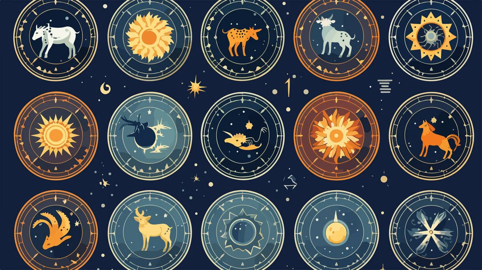 Zodiacal Constellations Positions — free download from Dotvec