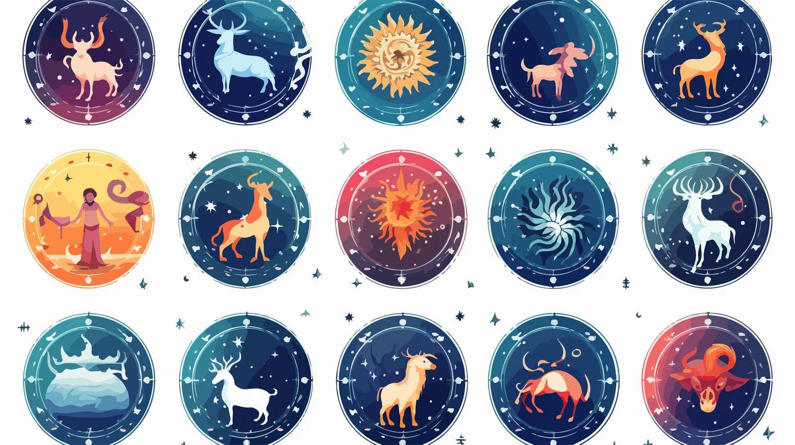 Zodiacal Constellations Illustration Vector — free download from Dotvec