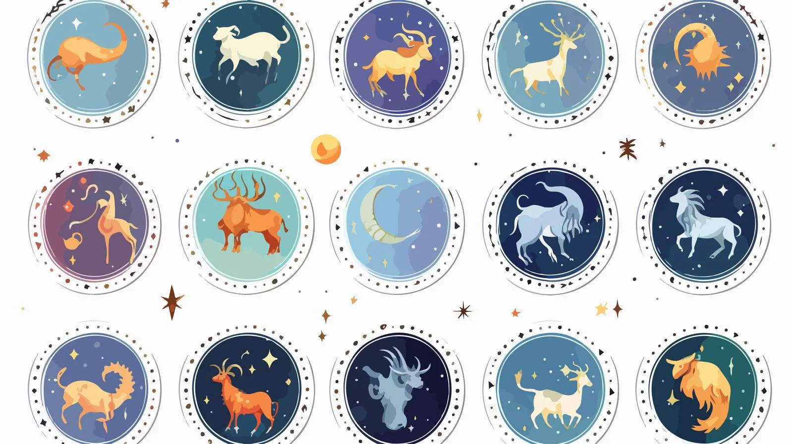 Zodiacal Signs Constellations Illustration — free download from Dotvec