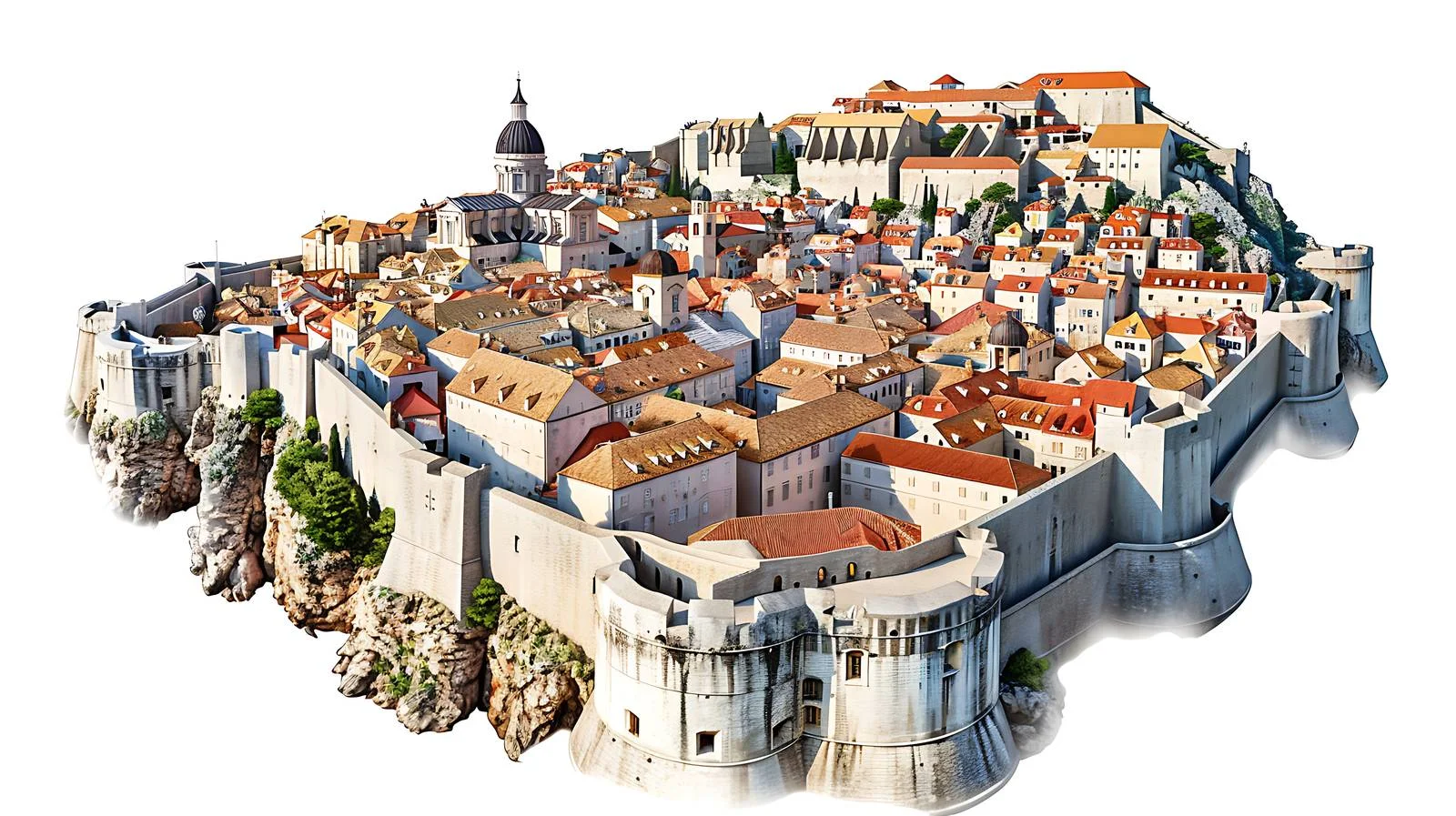 Dubrovnik Croatia Europe City Wall Isolated — free download from Dotvec